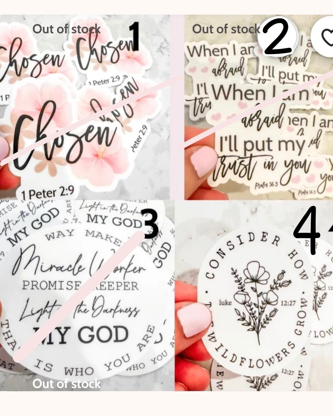 Bible Verse Sticker Pack: Inspirational Vinyl Decals for Water Bottles ...