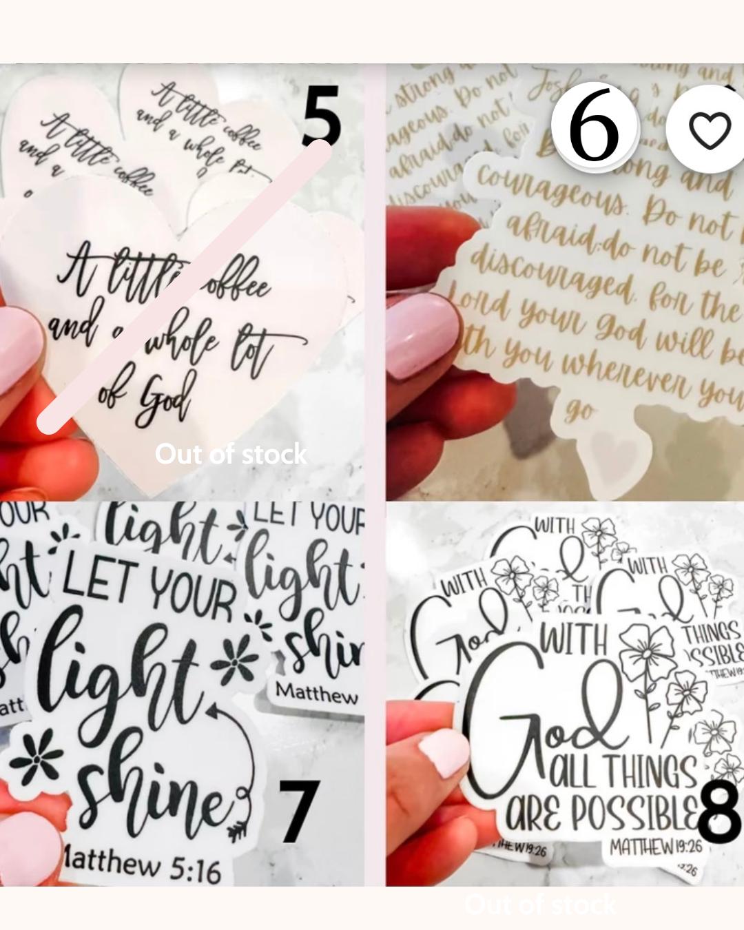 Bible Verse Sticker Pack: Inspirational Vinyl Decals for Water Bottles ...