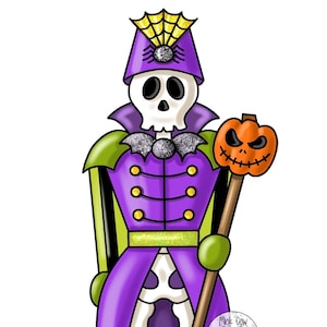 Door Hanger TEMPLATE: Halloween | Skeleton Nutcracker | Door Hanger Template | Digital Download | Halloween | Skeleton Printable Pattern