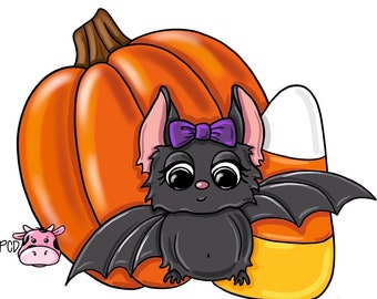 Door Hanger TEMPLATE: Bat Pumpkin Candy Corn Door Hanger Template | Halloween Door Hanger Template | Digital Download Printable Pattern