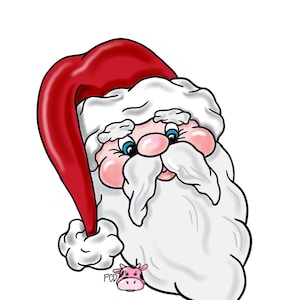 Door Hanger TEMPLATE: Santa Face Door Hanger Template | Christmas | Digital Door Hanger Template Printable Pattern