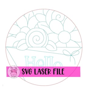 LASER READY File: SVG-Patriotic Hello Round-Digital Download