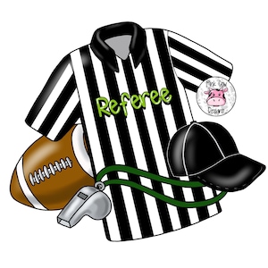 TEMPLATE: Football Referee Uniform-Sports-Door Hanger Template-Digital Download