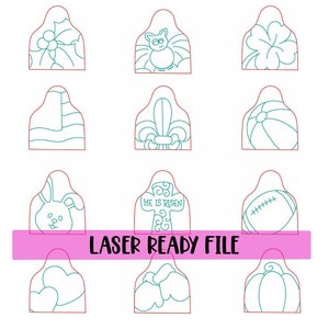 LASER READY File: SVG-Highland Cow Ear Tag Attachments-Cow Ear Tags for Highland Cow Base