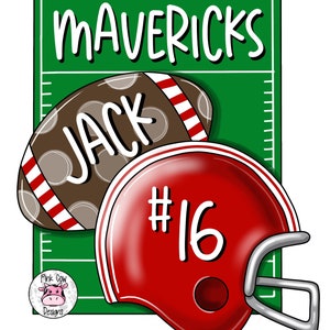 TEMPLATE: Football and Helmet Sports Door Hanger Template Digital Download