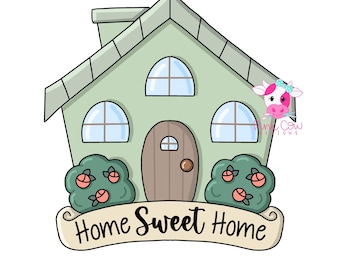 MODELLO: Home Sweet Home - Modello per cartello da appendere alla porta - Download digitale - Fai da te - Stampabile
