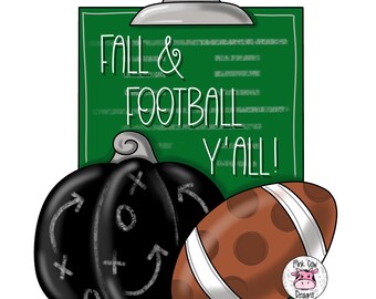 MALL för dörrhängare: Fotbollshöst och fotboll Yall Sports dörrhängare mall digital direktnedladdning fotboll utskrivbart mönster