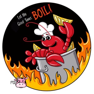 TEMPLATE: Let the Good Times Boil-Crawfish Door Hanger Template-Digital Door Hanger Template
