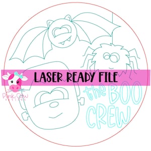 LASER READY File: Halloween-Boo Crew-SVG-Door Hanger File-Digital Download
