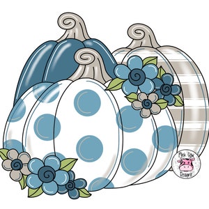 TEMPLATE: Pumpkins and Flowers-Fall Door Hanger Template-Digital Download