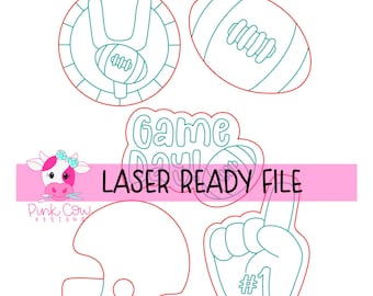 LASER READY File: Football Attachment Bundle-Door Hanger Template-Digital Download-SVG File