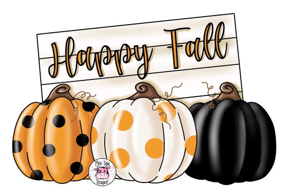 TEMPLATE: Happy Fall | Happy Fall Door Hanger Template Digital Download