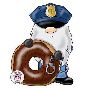 TEMPLATE: Police Gnome Door Hanger Template Donut Law Enforcement Door Hanger Template