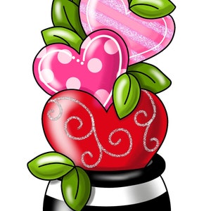 TEMPLATE: Valentines Day-stacked Hearts Topiary-valentines Day Hearts ...