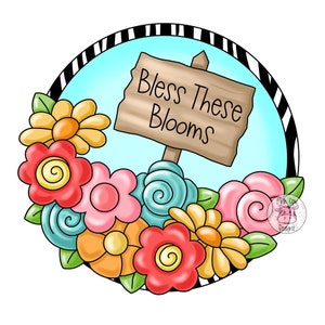TEMPLATE: Bless These Blooms-Door Hanger Template-Digital Download