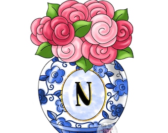 Andrea by Sadek Chinoiserie Miniature White and Blue