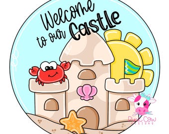 MODELLO: Castello di sabbia - Modello per appendere alla porta - Download digitale - Fai da te - Stampabile