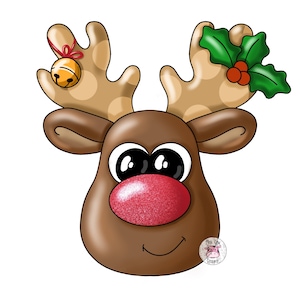 TEMPLATE: Rudolph-Christmas Reindeer-Door Hanger Template-Digital Download-Instant Download-Christmas