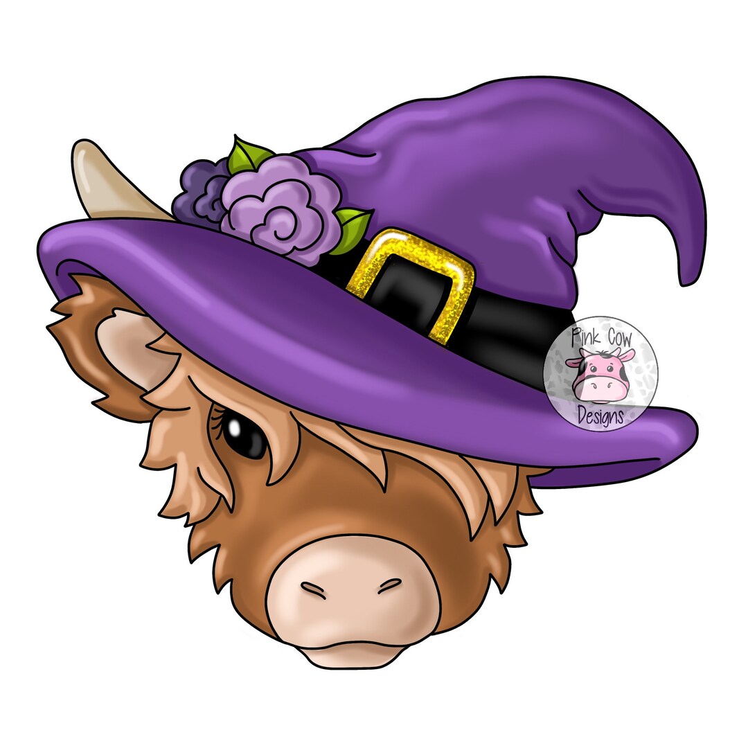 TEMPLATE Highland Cowhalloween Highland Cowwitchdoor Hanger