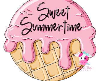 MODELLO: Dolce Estate - Modello per appendere la porta con il gelato - Download immediato - File digitale