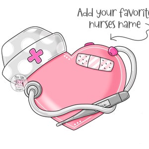 Door Hanger TEMPLATE: Nurse | Heart with Nurses Cap | Door Hanger Template | Digital Download | Printable Pattern