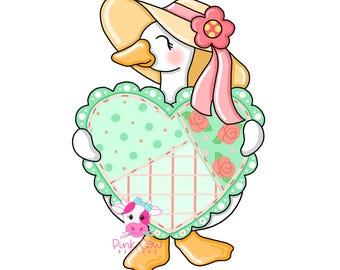 PLANTILLA: Ganso con corazón de patchwork - Plantilla para colgador de puerta - Descarga digital - Hazlo tú mismo - Imprimible
