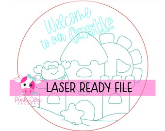 File pronto per la stampa laser: Sandcastle-SVG-Door Hanger File-Download digitale