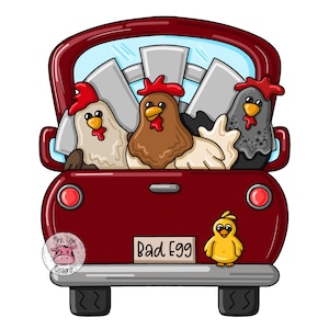 TEMPLATE: Truck with Chickens-Door Hanger Template-Digital Download-DIY-Printable