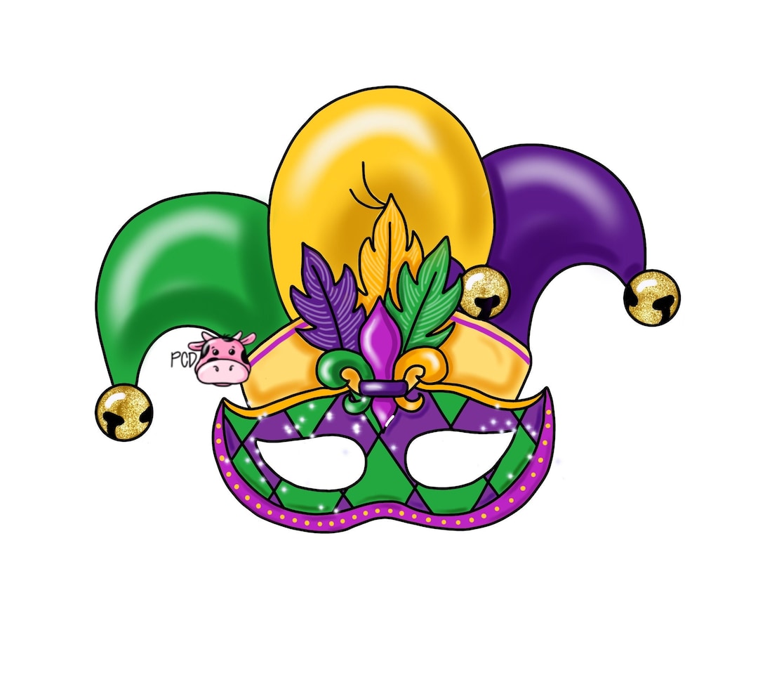 TEMPLATE Mardi Gras jester Hat With Mask door Hanger Template digital template-mardi-gras-jester-hat-with-mask-door-hanger-template-digital