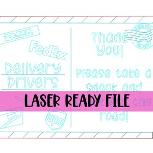 Arquivo LASER READY: Sinal de lanche/bebida para motorista de entrega de Natal - Download digital - Arquivo SVG
