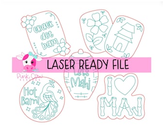 LASER READY File: Mahjong Attachment Bundle-Door Hanger Template-Digital Download-SVG File