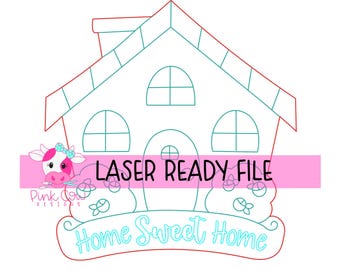 File pronto per la stampa laser: Home Sweet Home - File SVG per appendiporta - Download digitale