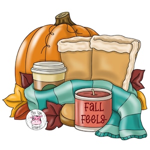 PLANTILLA: Botas de calabaza de otoño El otoño se siente descarga digital