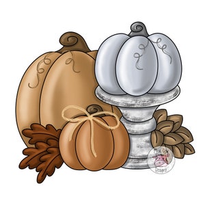 PLANTILLA: Plantilla de colgador de puerta de descarga digital de portavelas de calabazas de otoño