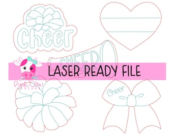 LASER READY File: Cheer Attachment Bundle-Door Hanger Template-Digital Download-SVG File