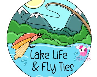 MODELLO: Vita sul lago - Pesca a mosca - Modello per appendiabiti da porta - Download digitale - Fai da te - Stampabile