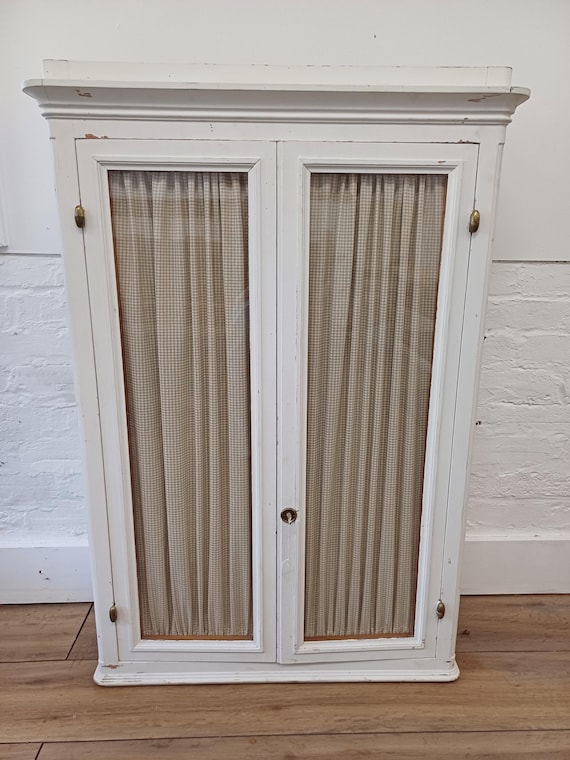 French rustic vintage wall hanging cabinet