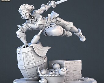 Female Human Pirate Hero - STL Miniatures - 32mm Tabletop Miniature