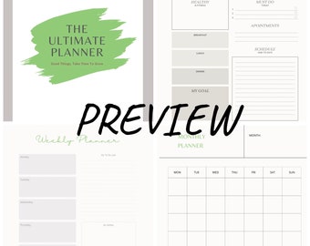 The Ultimate Digital Planner: Daily, Weekly, Monthly, Productivity, Workout, Gratitude, and Self Love Planner, Instant PDF Download