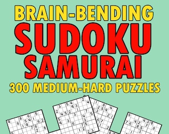 200 hard samurai sudoku puzzles png instant digital etsy
