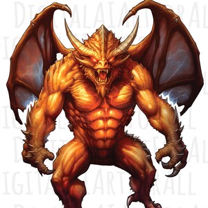 Mythischer Dämon aus der Hölle | Sofortiger Download, Digitale Grafiken, DTG/Sublimationsdruck, T-Shirt-Design, Clipart PNG-Datei