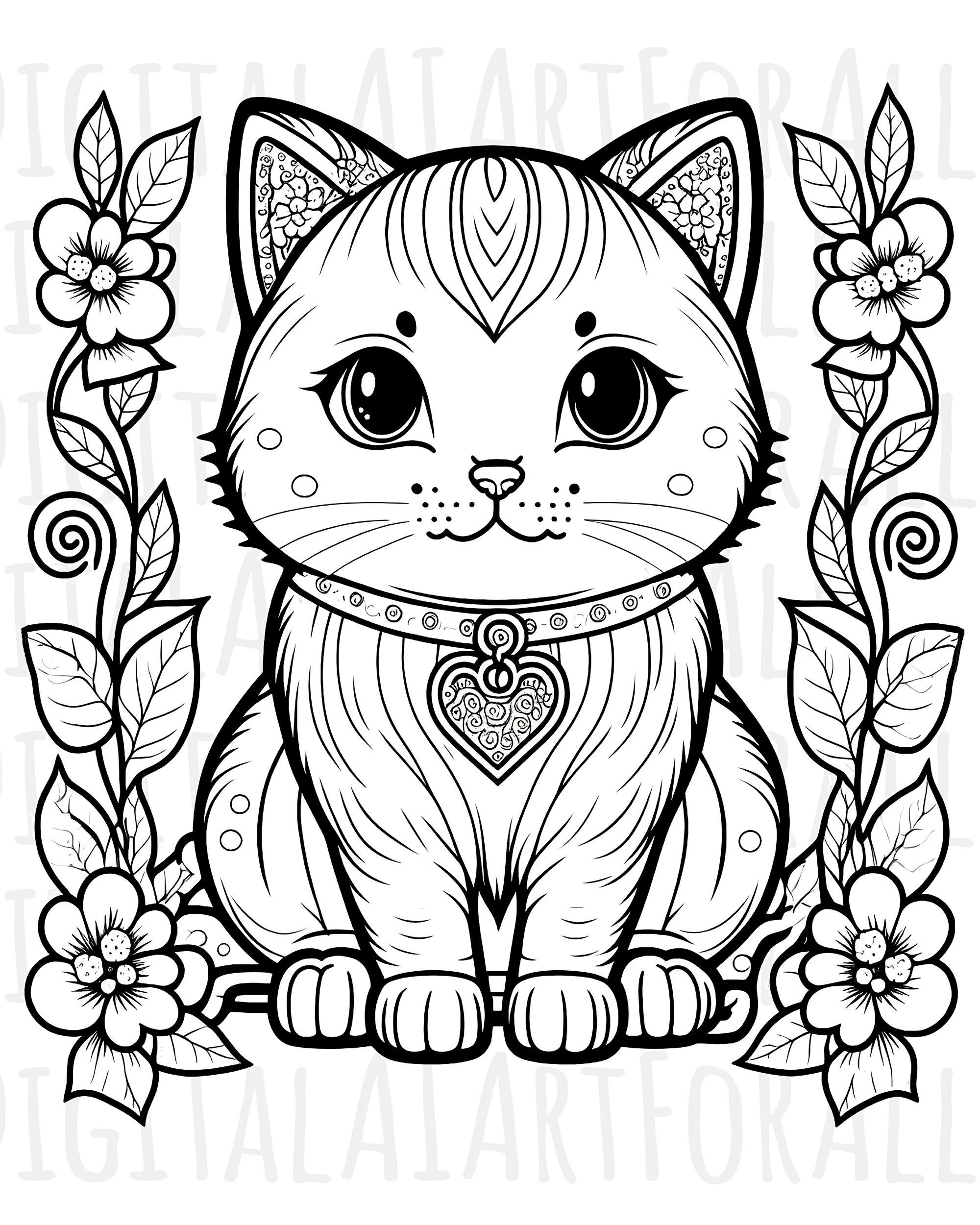 Cat Coloring Book Cat Book Cover Stock Vector (Royalty Free) 2038446677