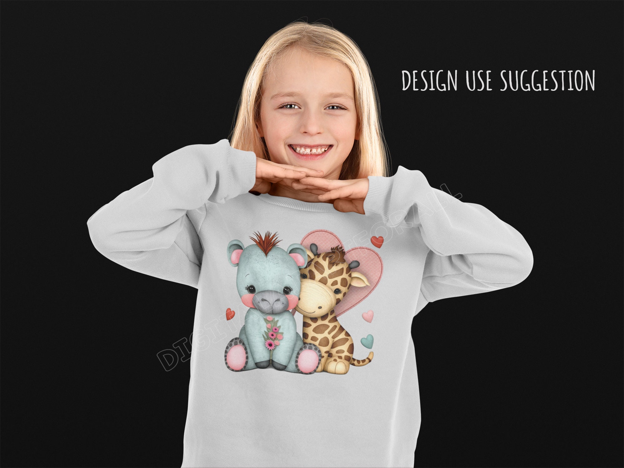 Baby Animals Valentine Design Printable, Instant Digital Artwork ...