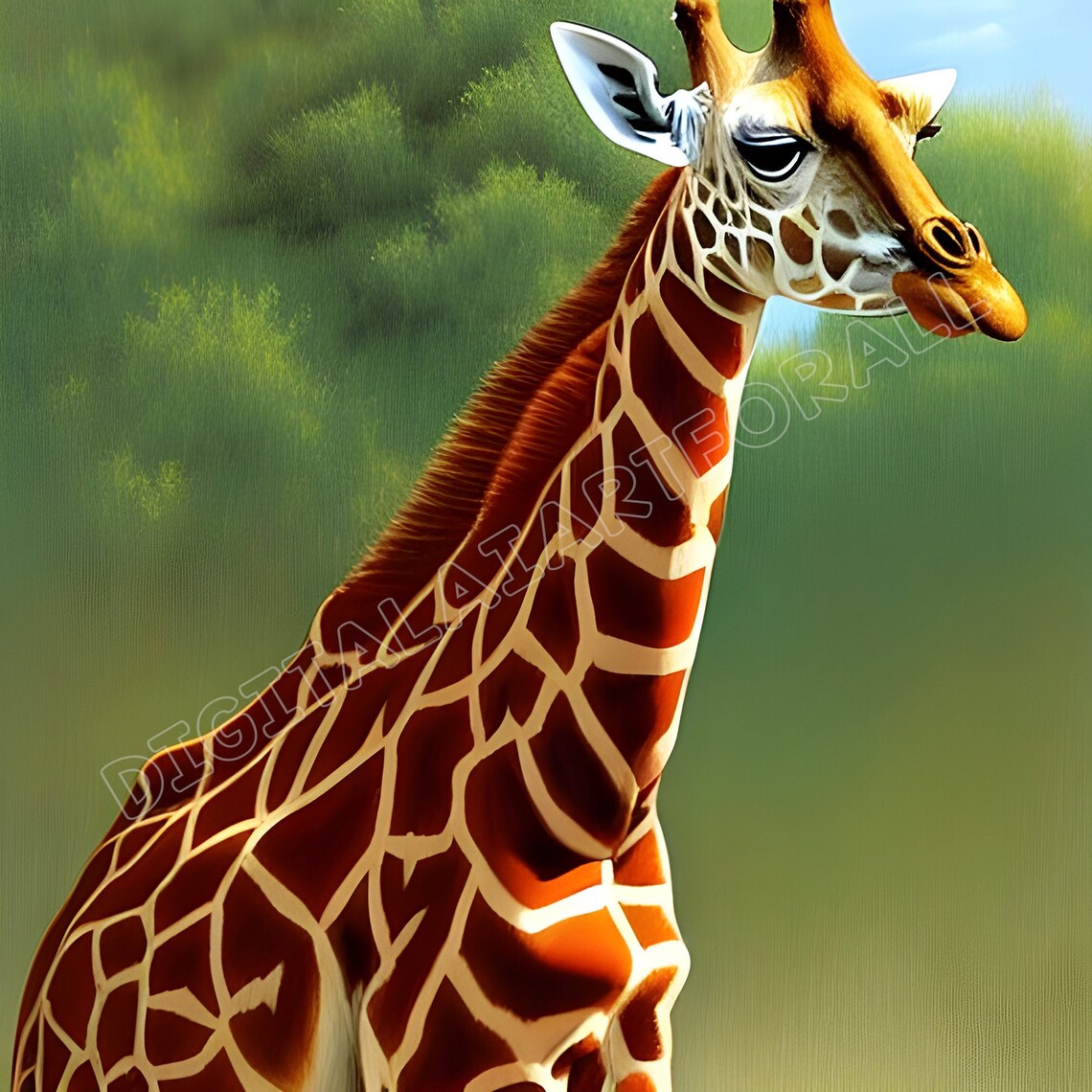 Giraffe Printable Digital Artwork Download - Etsy