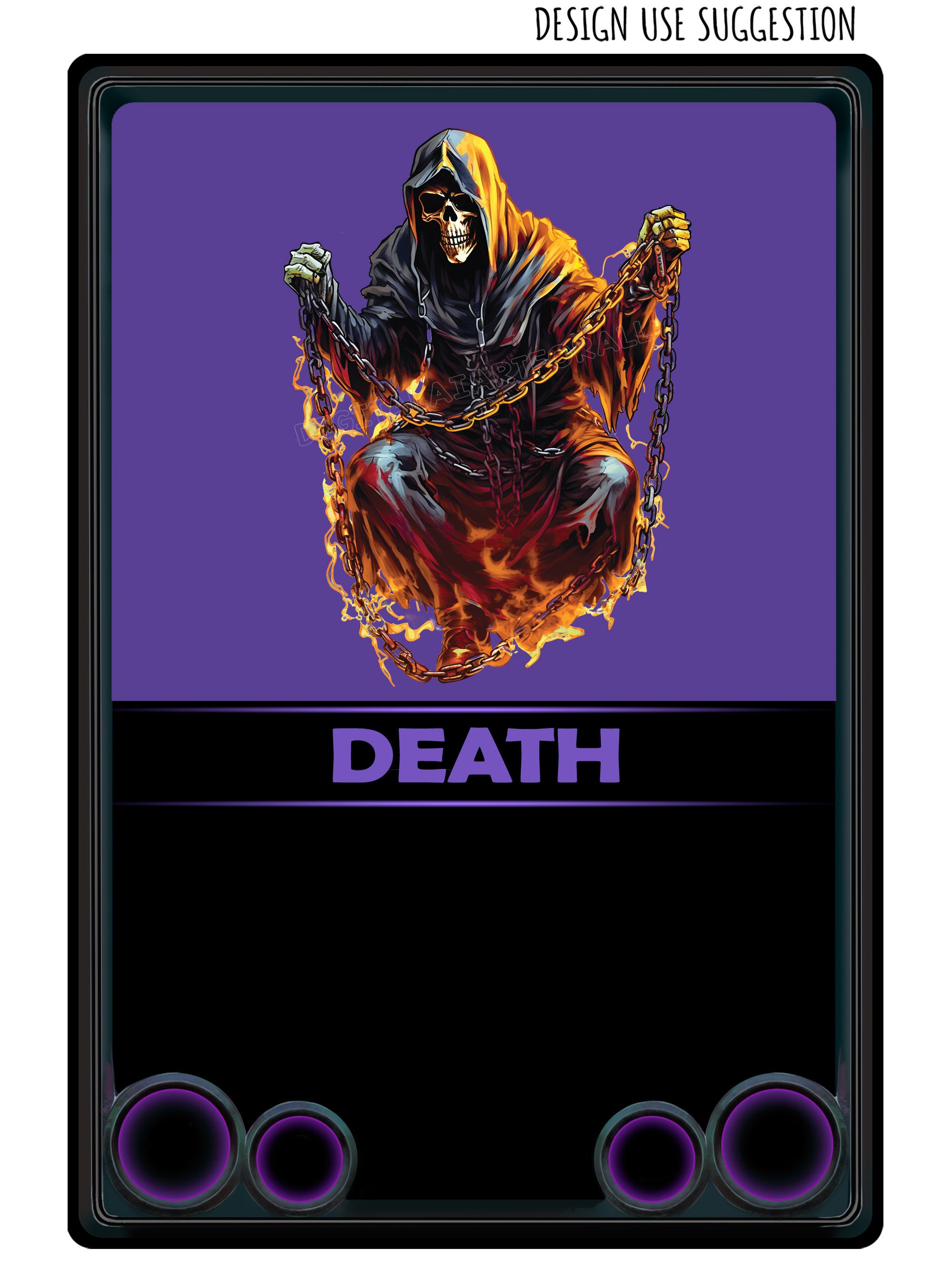 Grim Reaper Skull Chained, Instant Download, Digital Graphics, Dtg