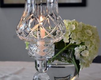 Crystal Fairy Lamp Candleholder with Dome Hand Cut Mouth Blown