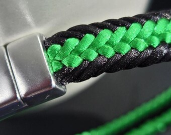 Pulseira Linha Verde: Pulseira Militar da Patrulha da Fronteira, Cetim Tecido, Tamanhos e Cores Personalizados