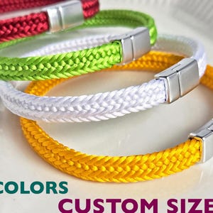 Summer Bracelets in Custom Colors and Sizes, Woven Satin Cord with Magnetic Clasp