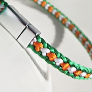 St. Patrick's Day Armband aus Irland Flagge Handgewebtes Satinband mit Magnetverschluss, Sonderanfertigungen