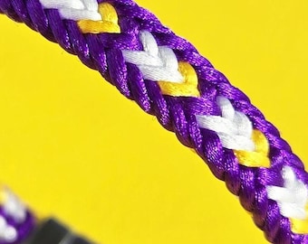 Pulsera Minnesota: Satén tejido a mano en colores vikingos con cierre magnético, tamaños personalizados